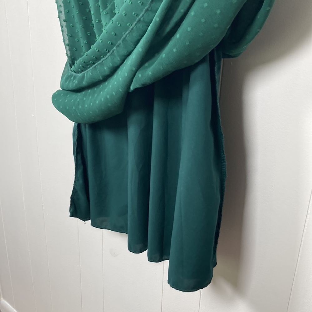 Textured Ruffle Wrap Dress - Picture 8 of 9